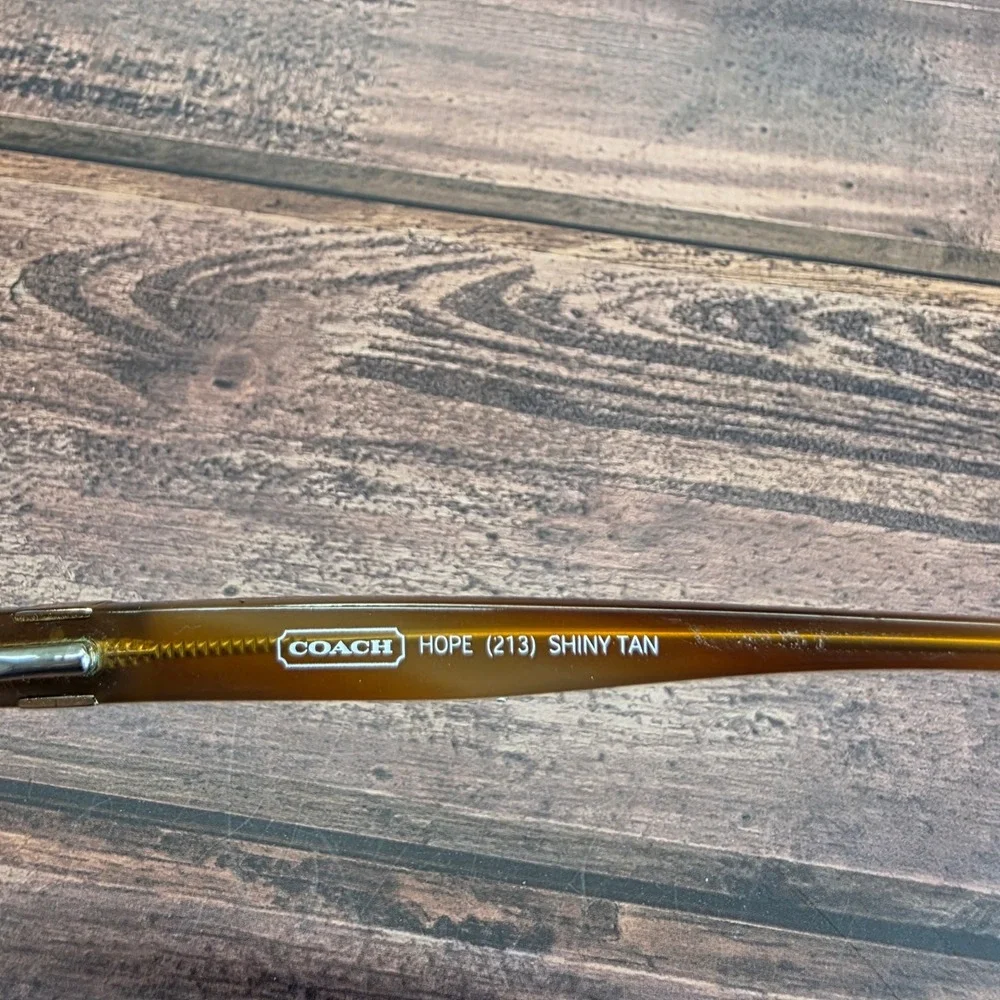 Coach Hope 213 Shiny Tan Brown Oval Eyeglasses Frames 51-16-135